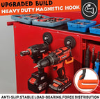 ULIBERMAGNET New Upgraded Heavy Duty Magnetic Garage Hooks,4 Pack Strong Large Magnet Hooks for Power Drill,Garden Tools,Hose