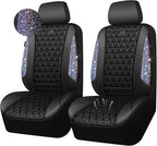 CAR PASS Bling Diamond Air Mesh Seat Cover Front Seats,Leather Seat Covers for Car Shining Glitter Sparkly,Automotive seat co