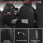 CAR PASS Waterproof Car Seat Covers Full Set,Neoprene Car Seat Covers 5 Seats,3D Tyre Embossed Wetsuit Seat Covers All-Weathe