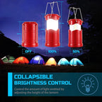 Lichamp LED Camping Lantern, 4 Pack Battery Powered Flashlight for Power Outages, Portable Collapsible Hanging Light Essentia