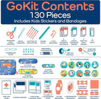KeepGoing Travel First Aid Kit for Kids – 130 Pc. for Car, Home, Purse, Diaper Bag & Backpack with Latex-Free Bandages - Mini