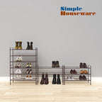 Simple Houseware 3-Tier Stackable Mesh Shoe Rack, Bronze