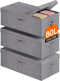 Lifewit 80L Under Bed Storage Containers, 9.8 Inch Tall Underbed Clothes Storage Organizer Bin with Sturdy Sidewalls, Bottom,