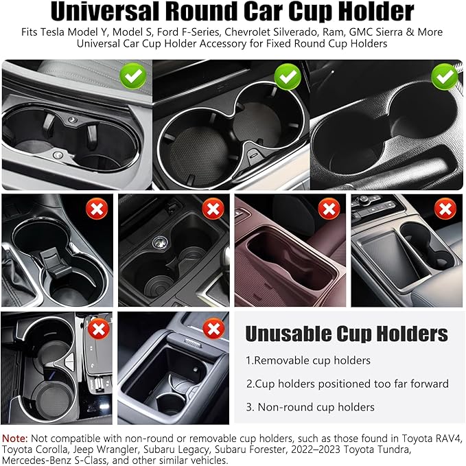 Car Desk for Laptop, Portable 360° Rotation Wooden Steering Wheel Tray (Cup Holder Mounted) for Food, Eating, Office, Compatible with Tesla Model Y/3 & Most Vehicles