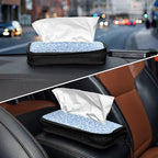 Car Tissue Holder Car Visor Organizer Tissue Box Holder for Car Sun Visor Organizer with Car Vehicle Accessories Essentials Interior for Women Men Sky Blue Leopard Print