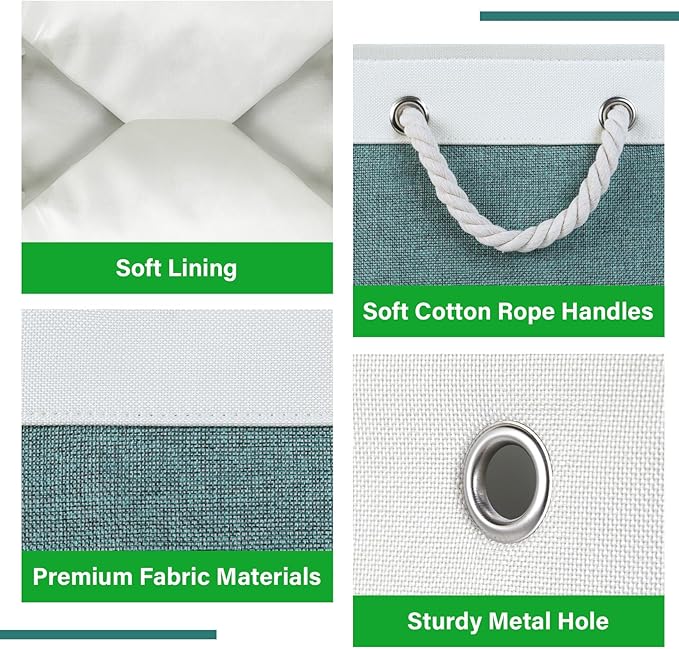 Bidtakay Small Storage Baskets for Shelves 3 Pack Fabric Storage Bins for Organizing Linen Collapsible Organizer for Closet-D