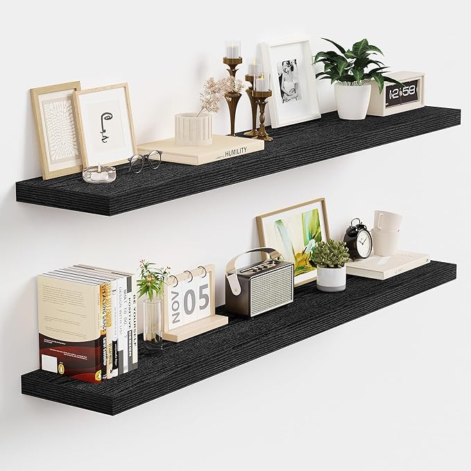 Vivelove 40 Inch Floating Shelves, Deep Wall Shelves with Invisible Brackets, Display Shlf for Bathroom Living Room Kitchen B