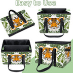 Reusable Grocery Bags Heavy Duty Shopping Bags Foldable Large Tote Bags with Long Handles & Hard Bottom