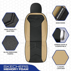 Skechers Memory Foam Seat Covers,Leather Car Seat Covers, Ultimate Comfort & Support Front Seat Covers Airbag Compatible, Aut