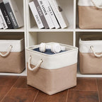 11 x 11 Inch Storage Cubes, 6 Pack Large Collapsible Fabric Storage Bin with Ropes, Foldable Storage Cubes for Home, Office,C