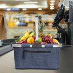 Picnic Basket, SIYUAN Shopping Basket with Handle 22L Collapsible Grocery Basket Portable Folding Basket for Marketing Reuasb