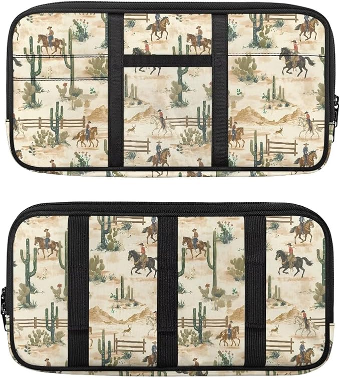 Racing Horse Car Sun Visor Organizer, Lightweight Derby Visor Organzier Universal Fit for Trucks, SUVs, Vehicles Zipper Pouch Cars Accessories for Women Men Organizes Essentials
