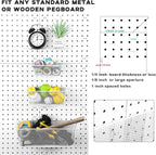 Sieral 6 Pieces Pegboard Baskets Wall Mount Wire Peg Board Baskets 3 Sizes Pegboard Accessories Slatwall Bins Basket Home Gar