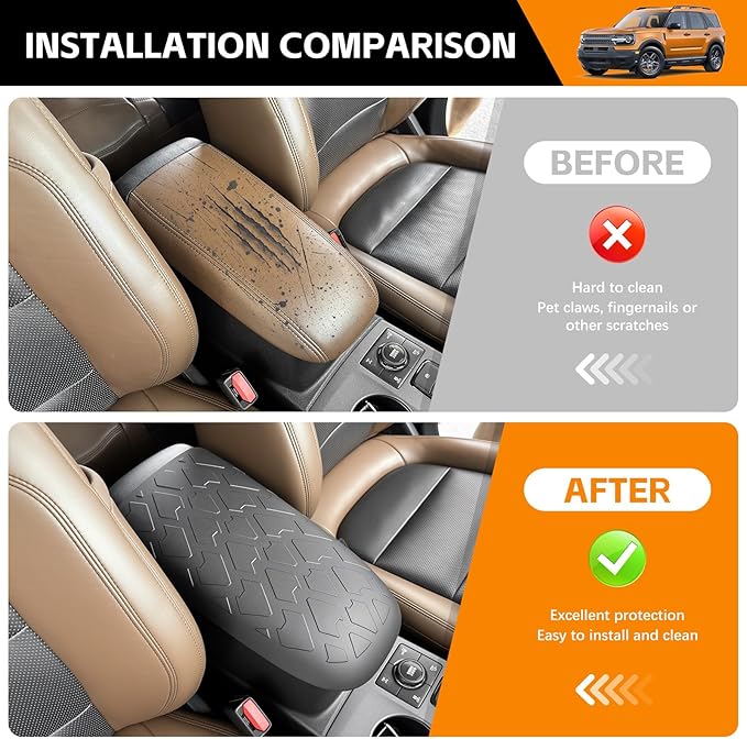 Center Console Armrest Cover for 2021-2025 Bronco Sport CX430/2020-2025 Ford Escape Center Console Arm Rest Protector for Bronco Sport/Ford Escape Accessories(Armrest Cover)