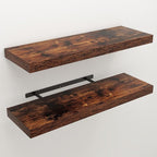 Floating Shelves for Wall, 9.3" Deep Wall Mounted Rustic Wood Shelves for Bathroom, Bedroom, Living Room, Kitchen, Hanging Sh