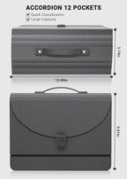 Expanding File Folder/Accordion File Organizer/Portable File Box with 13 Pockets,Fun Storage Filing Folders with Handle,Perfe