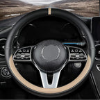 Custom fit for Porsche Car Steering Wheel Cover, Nappa Leather Non-Slip Steering Wheel Cover, Designed for Porsche Interior Accessories (Beige,for Porsche)