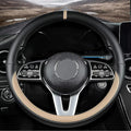 Custom fit for BMW Car Steering Wheel Cover, Nappa Leather Non-Slip Steering Wheel Cover, Designed for BM-W Interior Accessories (Beige,for BMW)