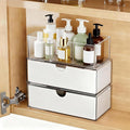 3 Tier Medicine Cabinet Organizer and Storage,Stackable Bathroom Medicine Organizer with Removable Dividers, Plastic Vanity S