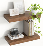 16 Inch Floating Shelves, 8 Inch Deep Floating Shelves for Wall, Hanging Shelf with Invisible Brackets, Deep Shelves for Bath