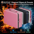 ENGPOW Fireproof Document Box, Hard Case File Box with Fireproof Zipper＆Lock, 6400°F Heat Insulated Fire and Water Resistant 