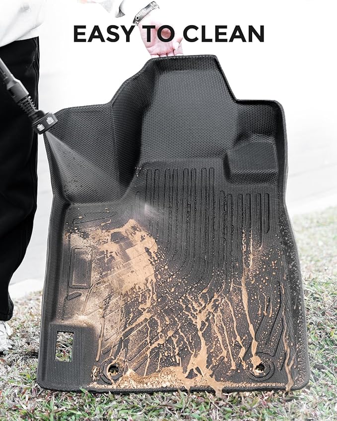 All Weather Floor Mats for Toyota Highlander 2013 2012 2011 2010 2009 2008 (Not for Hybrid), Heavy Duty Rubber Waterproof Car Accessories Custom Fit for Front & Rear Row Backseat, Black