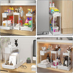 Sevenblue 3 Pack Multi-Purpose Under Sink Organizers and Storage, 2026 L-Shaped Pull Out Cabinet Organizer for Bathroom & Kit