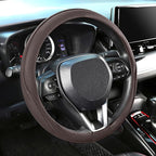 SEG Direct Steering Wheel Cover 14.5-15 inch (37-39 cm) Medium Size, Microfiber Leather, Non-Slip Comfortable Grip, Fits Cars