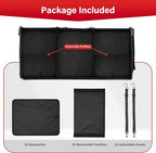 Simple Deluxe Car Trunk Organizer, Multi Compartments Collapsible Trunk Storage, Anti-slip, Waterproof 600D Oxford Polyester,