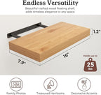 Floating Shelves for Wall, 7.9" Deep Wall Mounted Wood Shelves for Bathroom, Bedroom, Living Room, Kitchen, Hanging Shelf for