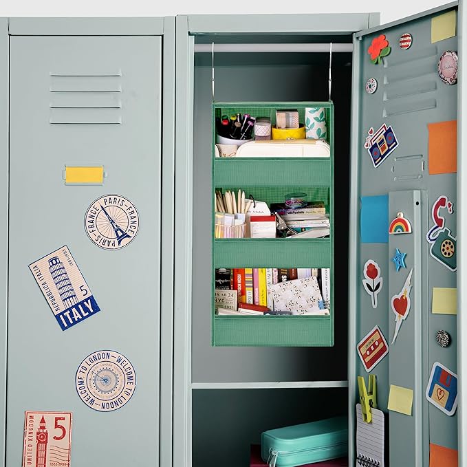 GRANNY SAYS 3-Shelf Closet Organizers and Storage, Foldable Hanging Closet Organizer, Hanging Closet Shelves with 2 Metal Hoo