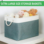 Bidtakay Large Storage Baskets for Shelves 3 Pack Fabric Storage Bins for Organizing Linen Collapsible Organizer for Closet-D