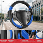 Non-Slip Car Nappa Leather Steering Wheel Cover,Universal Car Accessories Women Men Fit 14" 1/2-15" Suvs/Vans/Sedans/Cars/Tru