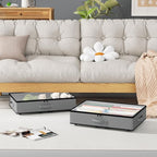 Under Bed Storage with Wheels, No Assemble Required 5.5 inches height grey under bed storage bins,Low Profile Rolling Underbe
