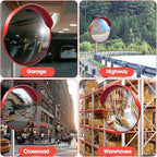 Convex Traftic Mirror - 24" Outdoor Driveway & Security Parabolic Safety Mirrors, Acrylic Blind Spot Mirror for Garage Retail Stores