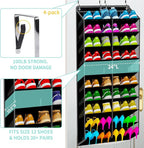 Heavy-Duty, over the door shoe organizer, Extra-Wide Large, shoe organizer, Holds 30 Pairs & Supports 100lbs, shoe rack, with