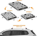WILDROAD Roof Rack Cargo Basket, Upgraded 4” Fence Wide Car Roof Basket, 84"x 50"x 4" Universal Car Top Carrier Basket with Super Duty Bungee Cargo Net and Ratchet Straps Fits for SUV Truck Cars