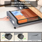 GoMaihe Under Bed Storage with Wheel & Clothing Storage Bin with Metal Frame
