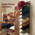 Hat Organizer for Baseball Caps - 2 Pack Hat Rack Hanger for Wall Door Closet Storage - Wall-Mounted Vertical Ball Cap Holder