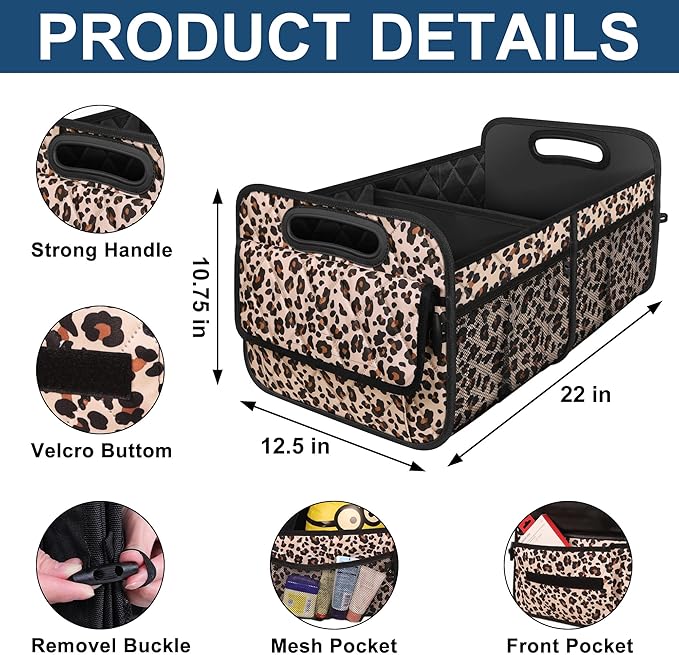 Deosk Car Trunk Organzier for suv,Car Organziers and Storage with 6 Big Pocket for Women/Men 50L Waterproof Polyester Trunk