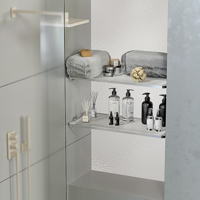Expandable Closet Organizer Shelves, Adjustable Rod Metal Storage Shelves Divider for Wardrobe Cupboard Kitchen (Silver,11.8"
