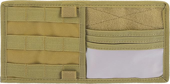 X AUTOHAUX Khaki Universal Car Sun Visor Organizer Storage Pocket Hook and Loop Tape Nylon for SUV RV Truck