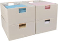 ANMINY 4PCS Storage Baskets for Organizing Collapsible Fabric Storage Bins Boxes with Wood Handles Closet Shelves Cube Organi