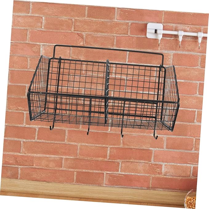 Amosfun Kitchen Wall Organizer Wire Basket for Fruits and Vegetables Divided Storage Rack Space Saving Design for Kitchen Sea