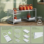 NETEL Under Sink Organizers and Storage,Kitchen Cabinet Organizer,2 Tier Under Sink Expandable Shelves，Bathroom Cabinet Organ