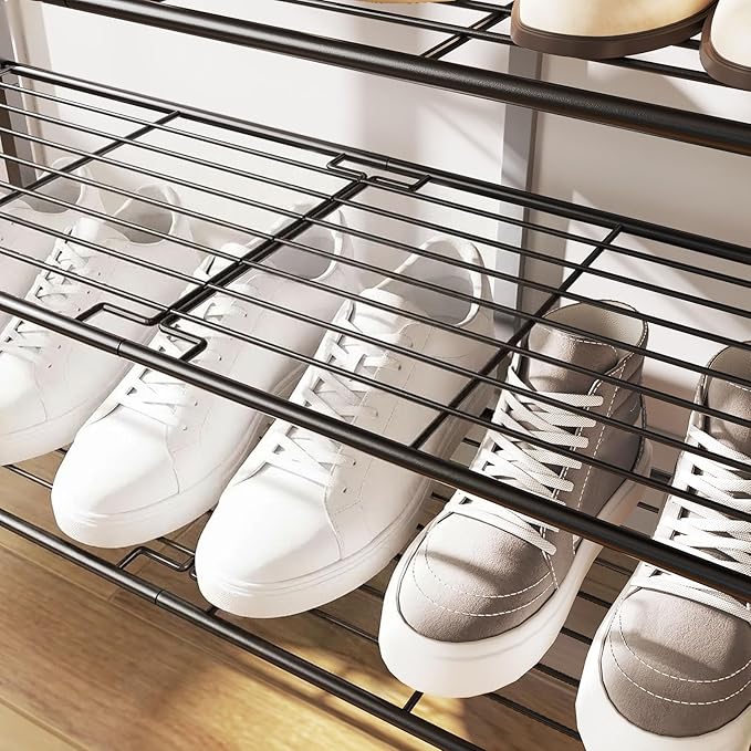 YATINEY 8 Tier Shoe Rack, Shoe Storage Organizer, Large Capacity Shoe Shelf Holds 32 Pairs of Shoes, Sturdy and Stable, for E
