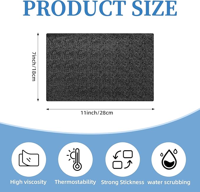 AceOrbit 4 Pcs Extra Large Car Non-Slip Sticky Dashboard Pad 11"x7" Universal PU Sticky Dash Mat for Phones Sunglasses Keys A
