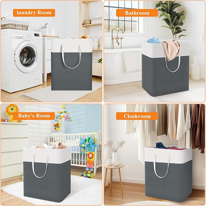 TasticTotes laundry basket 3-Pack, laundry hamper, Hamper with handles, collapsible laundry baskets, Waterproof dirty clothes