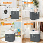 TasticTotes laundry basket 3-Pack, laundry hamper, Hamper with handles, collapsible laundry baskets, Waterproof dirty clothes
