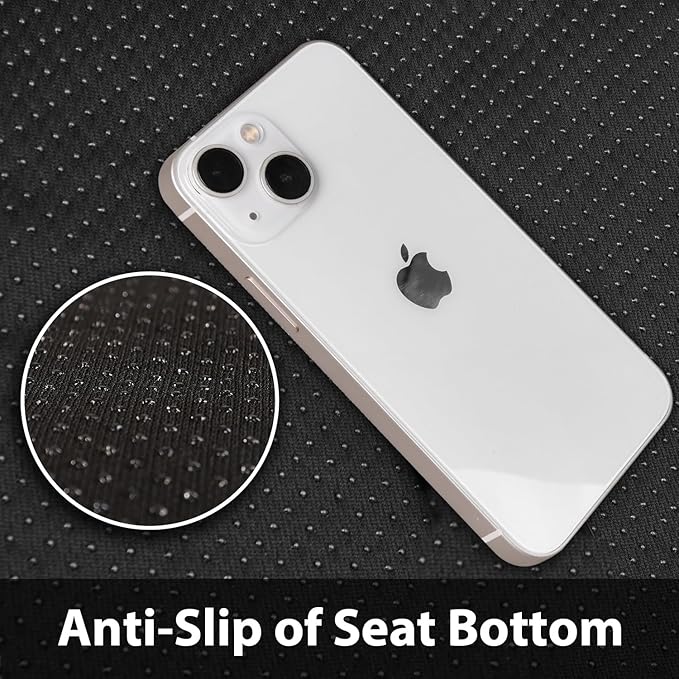 CAR PASS Memory Foam Mesh Bling Diamond Car Seat Cover 2 Front Seats Breathable Soft Sponge Universal Shining Glitter Sparkly Crystal Fit Armrest Automotive Truck SUV Cute Women Girl, Black Rhinestone